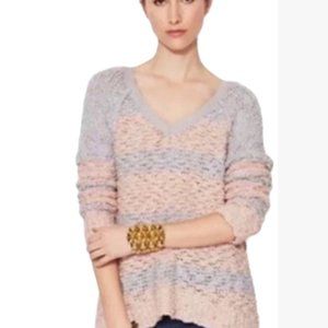 Free People Women’s Sweaters Songbird V Neck Chunky Purple Pink
